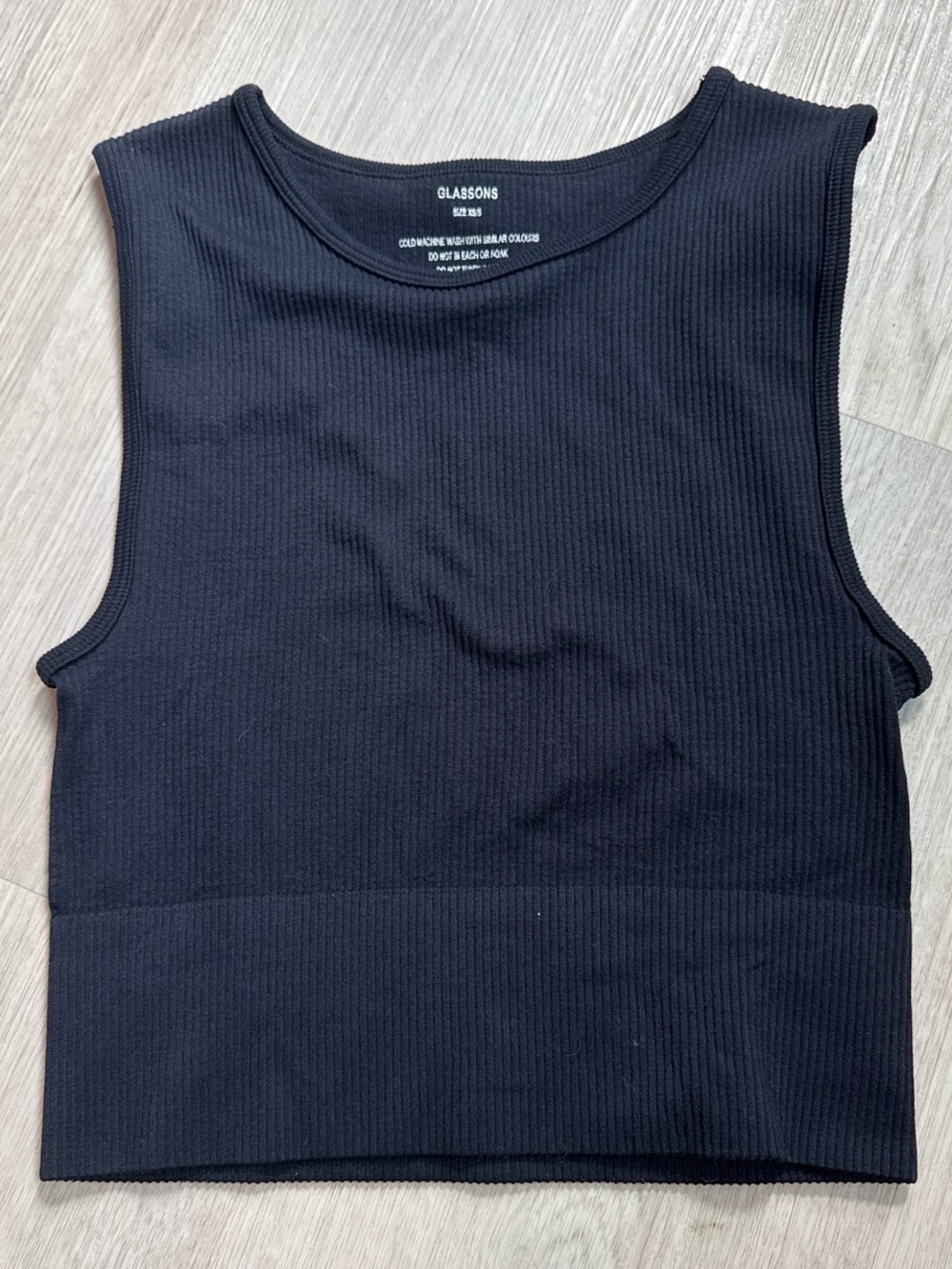 Glassons Black Ribbed Sleeveless Crop Top